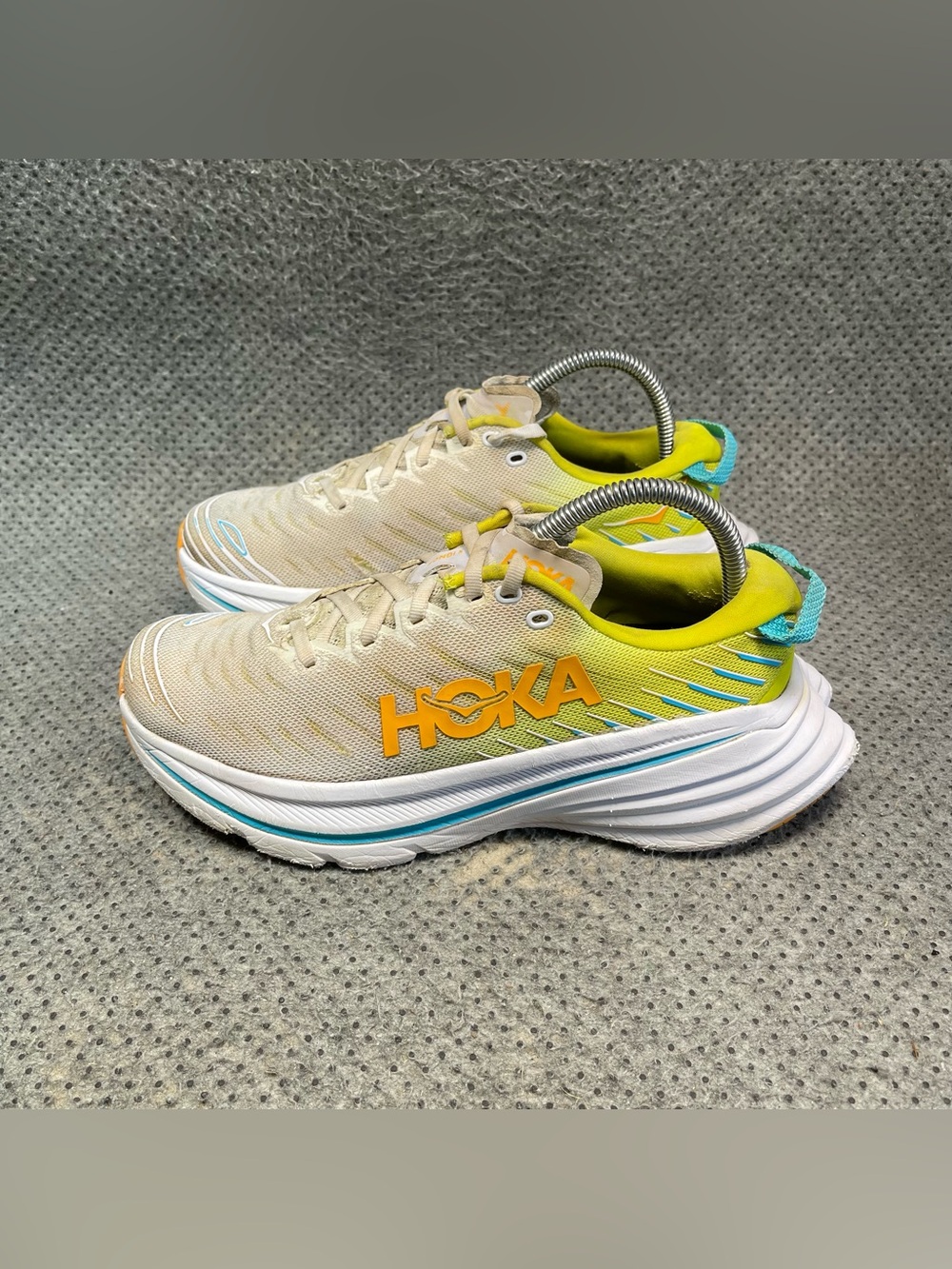 Hoka One One X Grey Yellow Running Shoes 8 Women’s